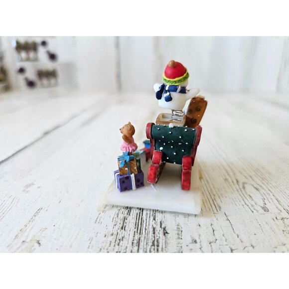 Owell? Toys sleigh snowman village accessory people bobble - Picture 4 of 9